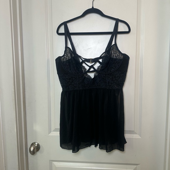 NEW Adore Me Rae Black Lace Sheer Underwire Nightie Lingerie, Size 3X - Picture 11 of 12